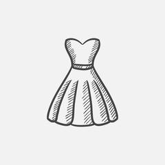 Dress sketch icon.