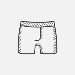 Male underpants sketch icon.