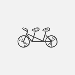 Fototapeta na wymiar Tandem bike sketch icon.