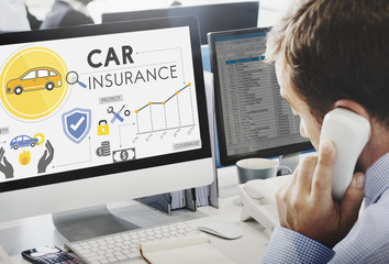 Fototapeta na wymiar Car Insurance Policies Safety Coverage Concept
