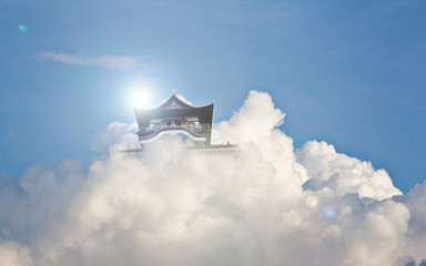 Fototapeta na wymiar Believe that? Castle in the Sky was real in Japan
