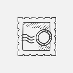 Philately sketch icon.