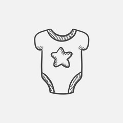 Baby short-sleeve bodysuit sketch icon.