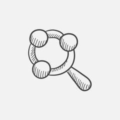 Baby rattle sketch icon.