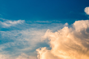 colorful dramatic sky with cloud at sunset