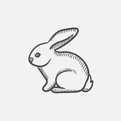 Rabbit sketch icon.