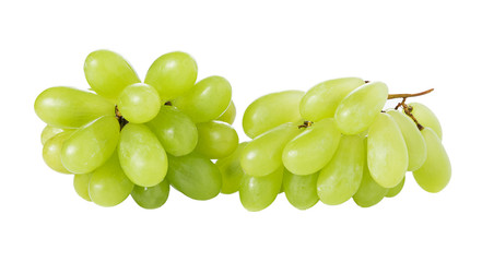 green grapes isolated on the white background