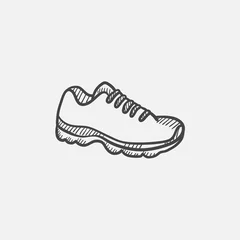 Tuinposter Sneaker sketch icon. © Visual Generation