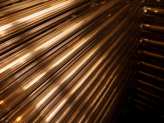 Golden metal pipes background