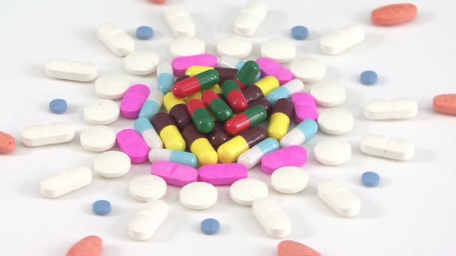 Pills medicine rotating