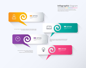 Balloon speech infographic template. vector stock.