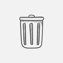 Delete button sketch icon.