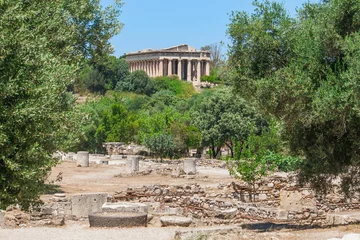 Gordijnen Beautiful view of the Ancient Agora of Athens, Greece. © tonovavania