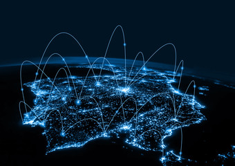 Physical world map illustration. Elements of this image furnished by NASA