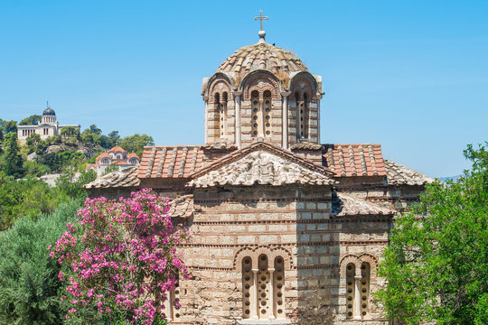 Beautiful churches in the Ancient Agora of Athens, Greece.
