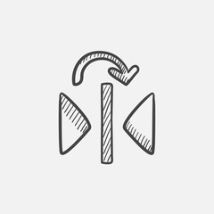 Play button  sketch icon.