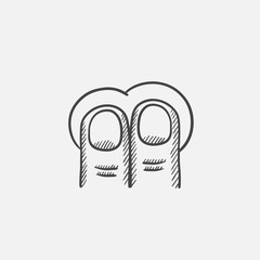 Touch screen gesture sketch icon.