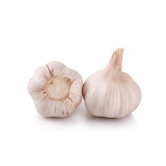 Fresh garlic isolated on white background..