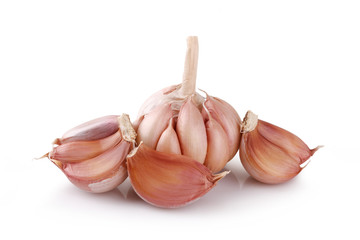 Fresh garlic isolated on white background..
