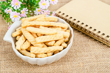 crunchy prawn crackers.