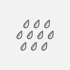 Rain sketch icon.