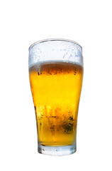 Glass of beer isolated on white background with clipping path