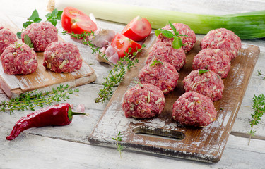 Homemade meatballs  with herbs