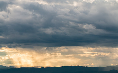 colorful dramatic sky with cloud at sunset
