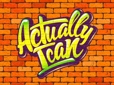 Actually I can inscription on the wall of red brick