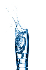 Water in the glass isolated on white background