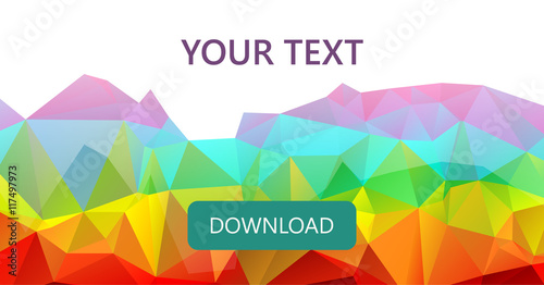 Colorful Rainbow Polygon Banner Background Or Vector Frame Stock