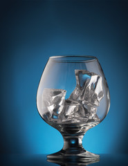 A glass with ice