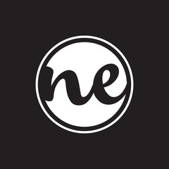 initial letter logo circle with ring white