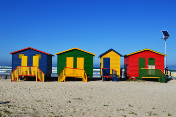 Fototapeta na wymiar Change sheds, Muizenberg, Capetown