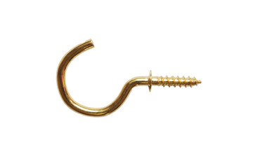 Metallic wall hook Isolated white background