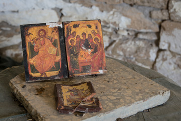 Christan saint paintings on wood