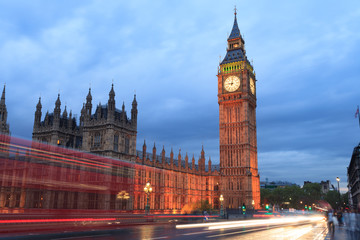 Fototapeta na wymiar Big Ben and house of parliament at twilight, London, UK.
