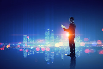 Working till late night . Mixed media