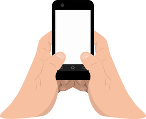 The smartphone in hands