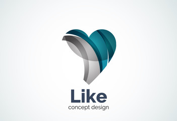 Love heart logo template