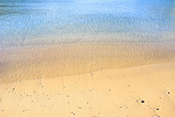 Fototapeta na wymiar Beautiful sandy beach on Adriatic sea in Croatia