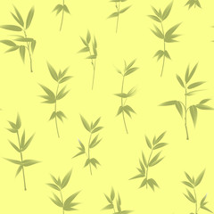 Fototapeta na wymiar Seamless wallpaper of bamboo leaves pattern.