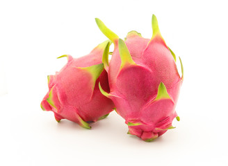 Dragon fruit or pitaya on white background