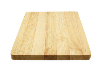 wooden cutting board isolated on white background