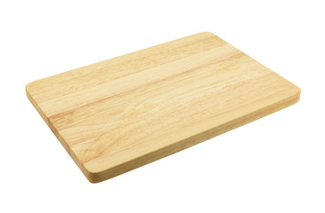 wooden cutting board isolated on white background