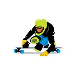 Obraz premium Vector Street Luge Cartoon Illustration.