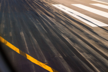 Airport runway with marking