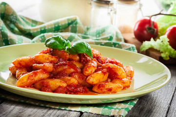 Italian gnocchi with tomato sauce