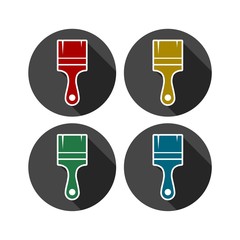 Paint brush icons set