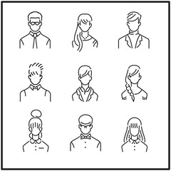 Young and New Age Business People in Modern Flat Line